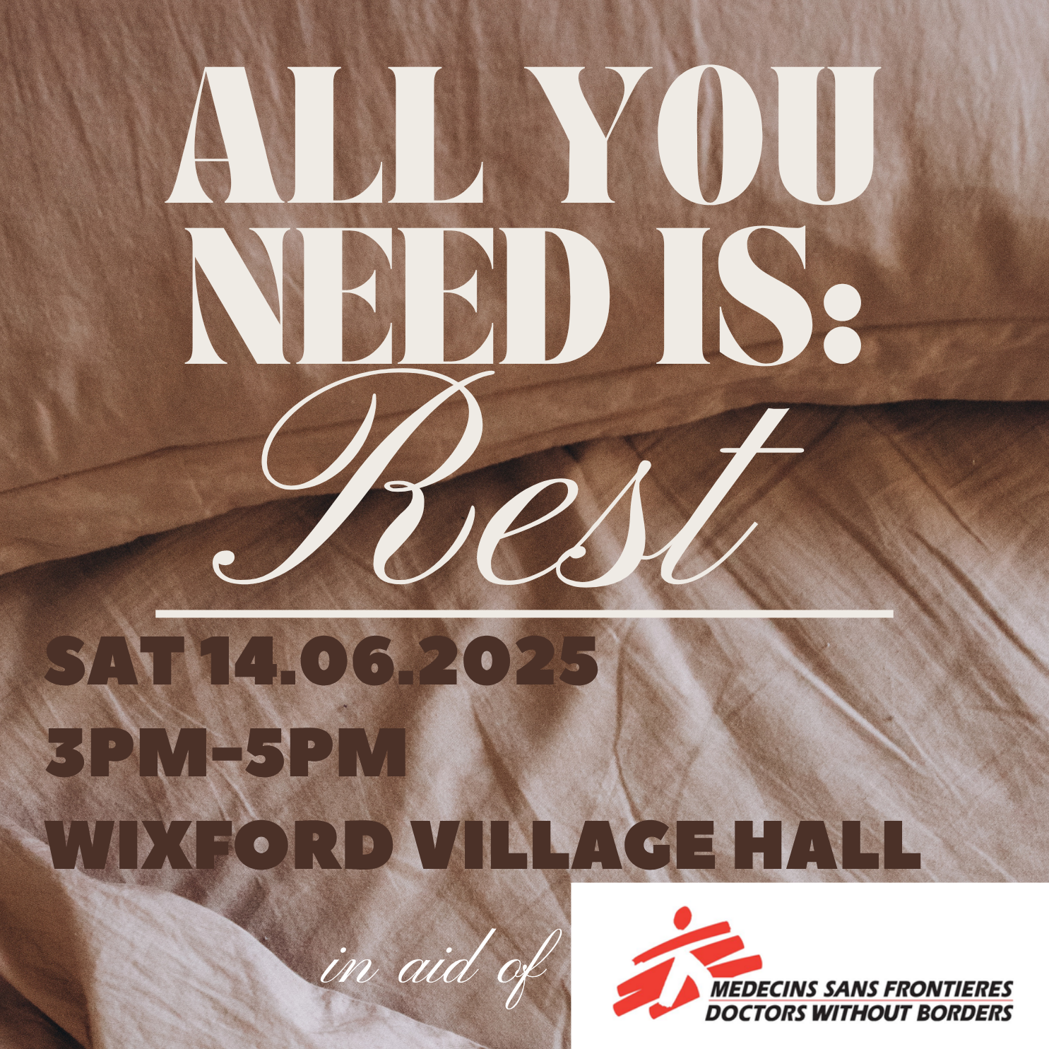 Restorative yoga rest-in in aid of Médecins Sans Frontières