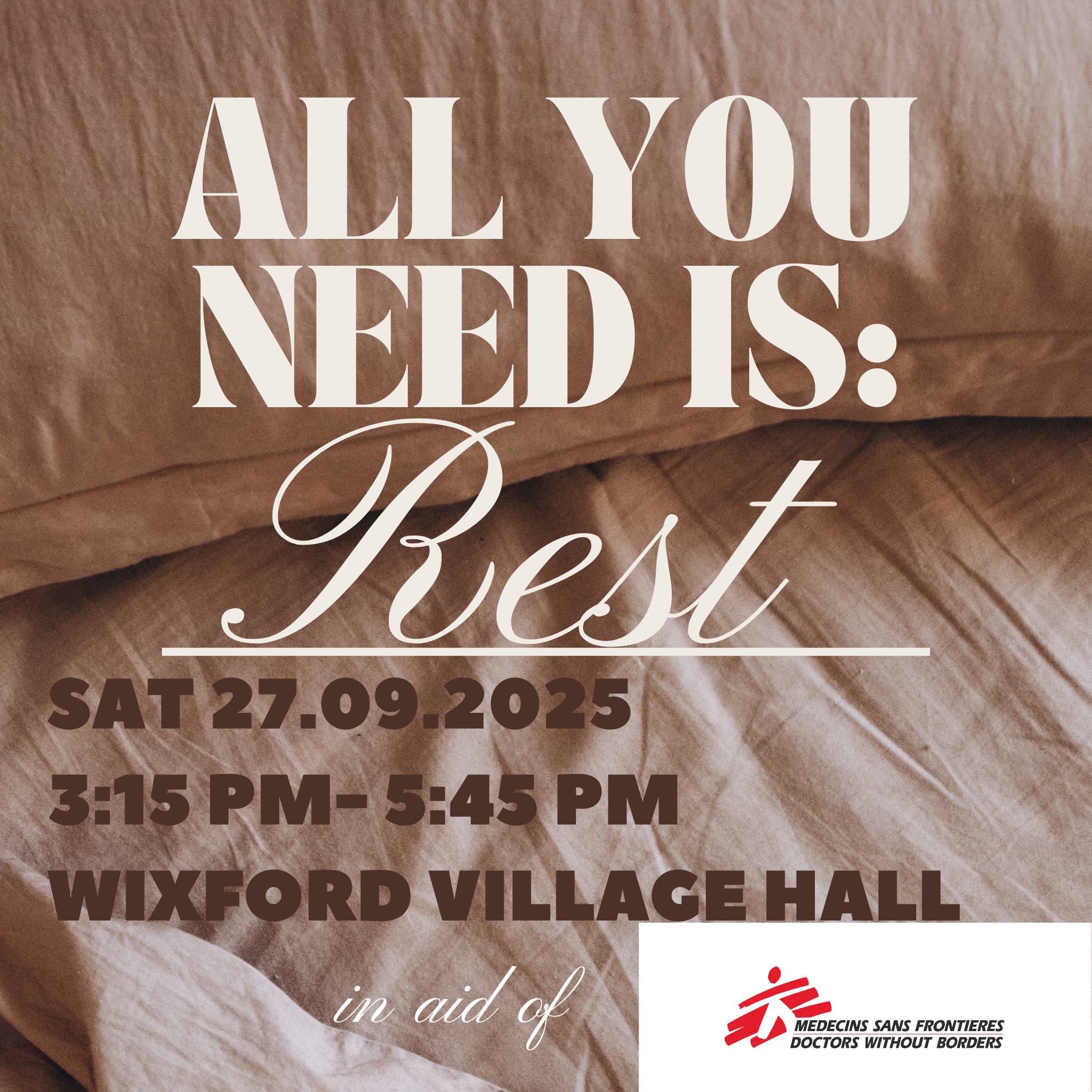 Restorative yoga rest-in in aid of Médecins Sans Frontières